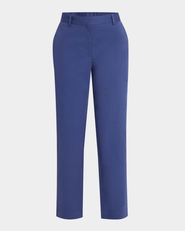Cropped Stretch Cotton Twill Trousers